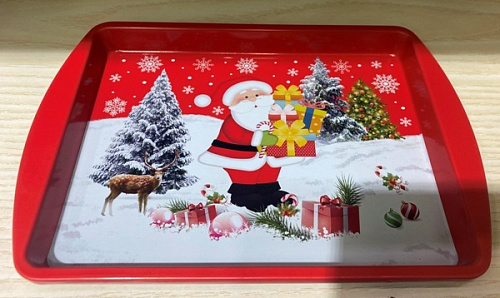 Поднос жестяной 24*19см "Настроение праздника"