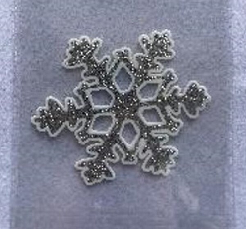 Наклейка  "Новогодняя снежинка" 15*20, серебро